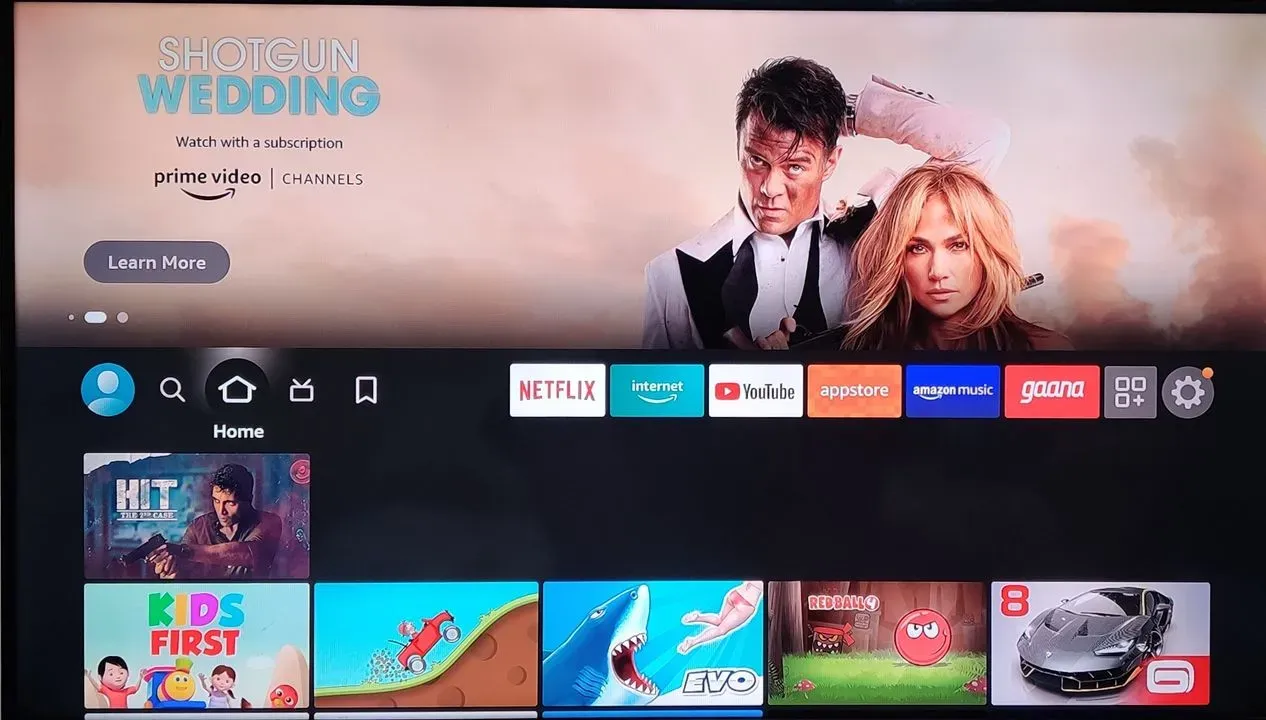 Image showing Home Page of Fire TV Stick
